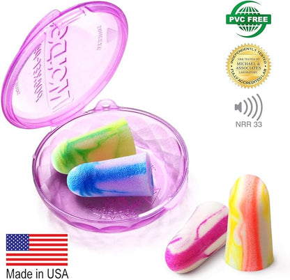 MOLDEX Soft Foam Earplugs Softies® Ear Plugs for Sleeping, Snoring, Work, Travel, Shooting -33dB Highest NRR Made in USA (Multi Color, 50 Pairs)