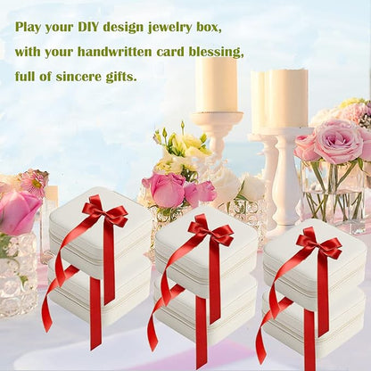 Travel Jewelry Case Bridesmaid Gifts Box,6 Pack Small Jewelry Box Mini Jewelry Organizer,PU Leather Portable Earring Storage Box for Women Girls Bridesmaid Proposal Gifts