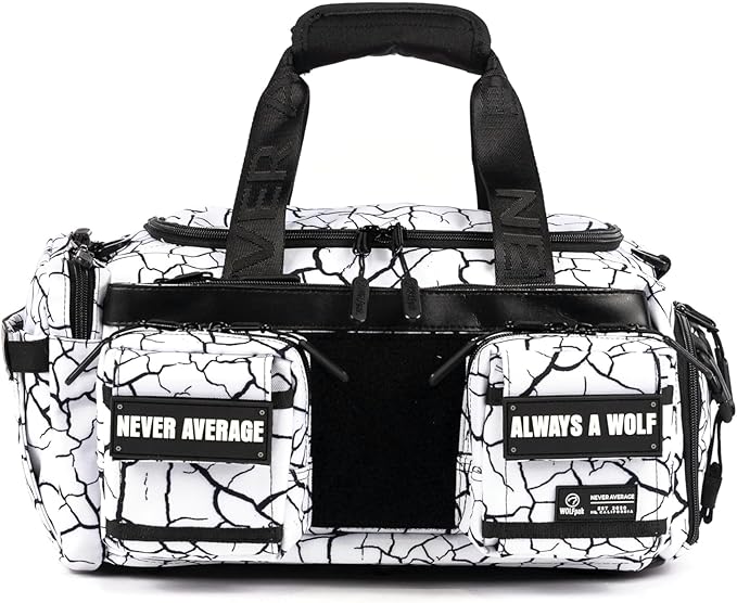 WOLFpak 20L Mini Duffle Bag for Gym & Travel | Waterproof Carry-On Weekender Bag with Shoe Compartment, Hard Bottom, and Tactical Molle System (Part 2: The Reign)