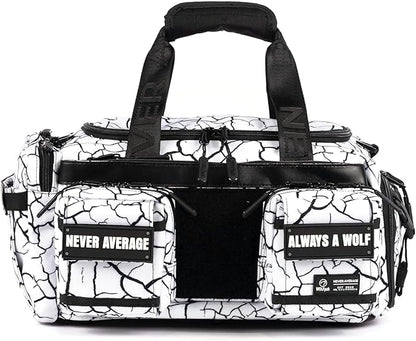 WOLFpak 20L Mini Duffle Bag for Gym & Travel | Waterproof Carry-On Weekender Bag with Shoe Compartment, Hard Bottom, and Tactical Molle System (Part 2: The Reign)