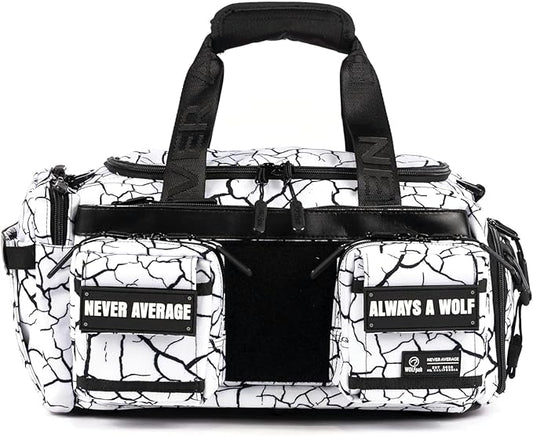 WOLFpak 20L Mini Duffle Bag for Gym & Travel | Waterproof Carry-On Weekender Bag with Shoe Compartment, Hard Bottom, and Tactical Molle System (Part 2: The Reign)