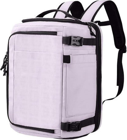 Carry On Travel Backpack with Shoe Compartment Flight Approved Laptop Backpack Expandable Work Business Backpack for Women Men Casual Daypack, Purple