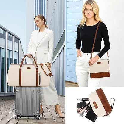 Convertible 2-in-1 Garment Bags for Travel, Carry On Garment Duffle Bag With Shoe Compartment Large Weekender Bag for Women Men Hanging Suitcase Suit Travel Duffel Overnight Bags 4pcs Set