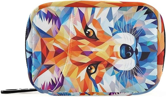 Pill Organizer Box Case Weekly Travel Pill Container Holder 7Day Cute Vitamin Organizer Dispenser Sorter Planner Storage Small Compact Fox Geometric11