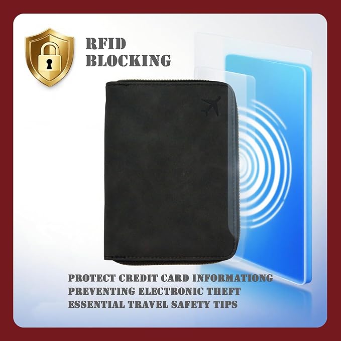 Passport Holder with Lanyard Around the Neck to Prevent Loss and Theft, Rfid Passport Holder for Travel, Passport Cover, Wallet & Case for Men and Women (With Adjustable Lanyard)