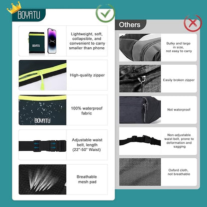 Running Belt Waist Fanny Pack: Slim Phone Holder Workout Pouch for Walking JoggingDark Green