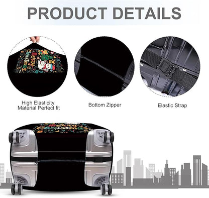 FOREVER QUEEN Cartoon - Merry Christmas Luggage Cover Suitcase Protector Suitcase Cover Anti-Scratch,Stretchable Bag Cover Washable Durable Polyester