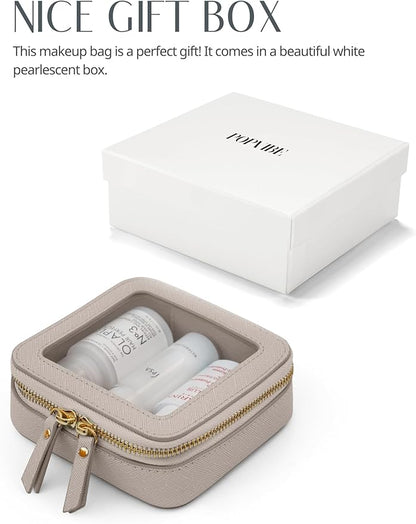 Popvibe Clear Makeup Bag Travel Cosmetic Case Transparent Toiletry Bag with Zipper, Portable Make Up Organizer Traveling Compact Car Bag for Essentials