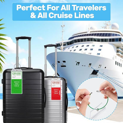 Cruise Essentials 2025 - Cruise Must Haves Kit with Non-Surge Protector Power Strip, Lanyard with ID Holder, Magnetic Hooks, Luggage Tag Set, Towel Bands, Waterproof Phone Holder - Travel Essentials