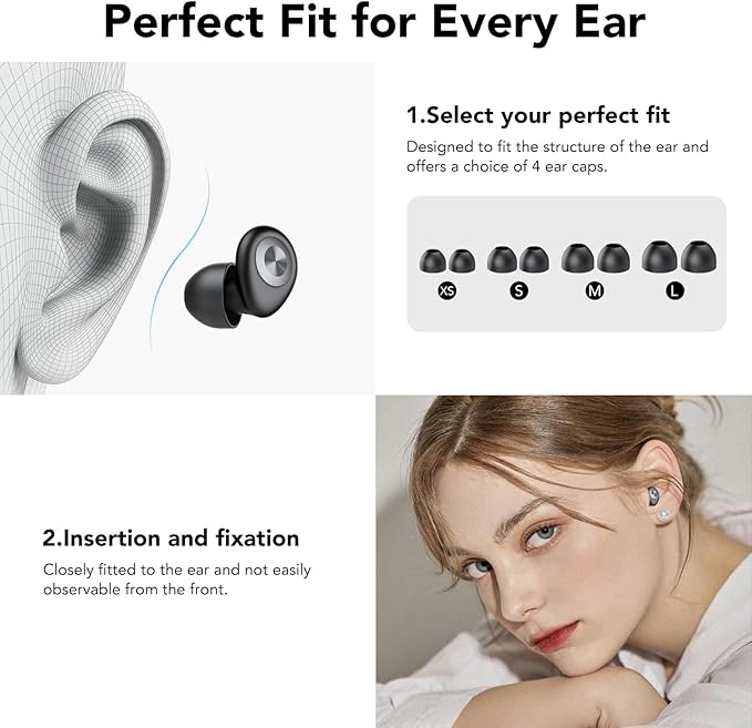 Ear Plugs for Sleeping Noise Cancelling, 45dB Earplugs for Noise Reduction, Reusable Noise Cancelling Ear Plugs Hearing Protection for Focus/Study/Work/Concert, Silicone EarPlugs with Case & 8 Eartips