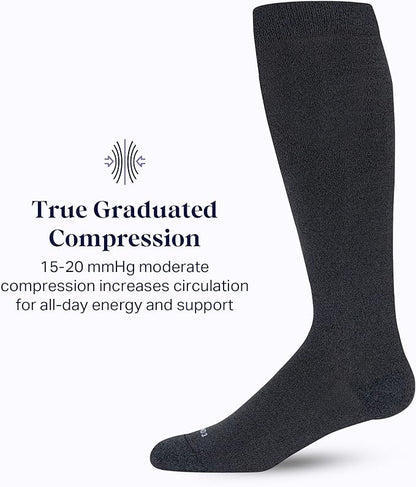 Comrad Nylon Knee High Socks - 15-20mmHg Graduated Compression Socks - Soft & Breathable Support Unisex Socks