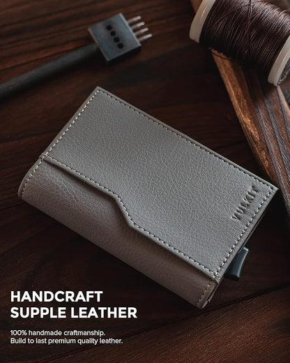 VULKIT Card Holder Wallet with Double ID Windows RFID Blocking Pop Up Wallet Minimalist Design for 12 Cards