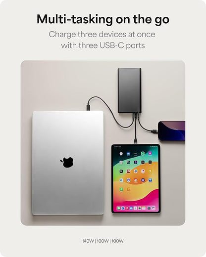 Mophie Powerstation Fast 25,000mAh Power Bank | Extended Fast Charging | 140W, Multi-Device