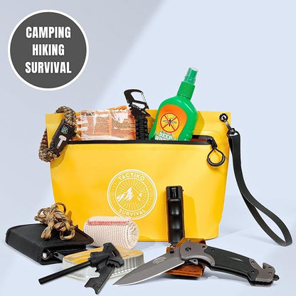 3-Pack Tactiko Heavy-Duty Splash Water Resistant Zipper Pouches - 3 L Hold-All Organizers for Dry Bags, Travel Bags (3, Yellow/Red/Gray)