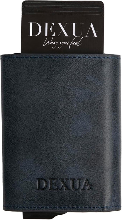 Mens Wallet, Premium Leather Slim Wallet, RFID Blocking Pop-Up Card Holder, Extra Credit Card Slots, Cash Slot, Magnetic Closure, Christmas Gift Ready Gift Box Included