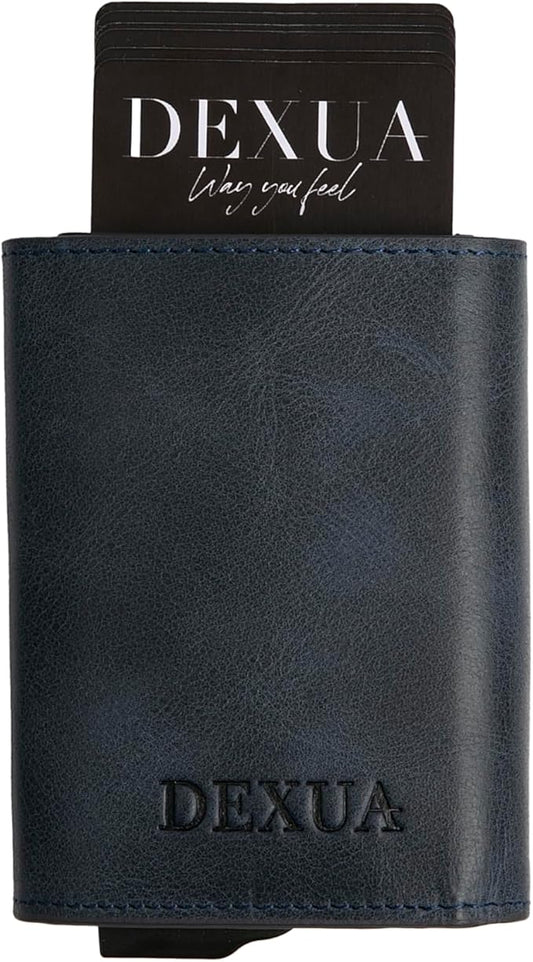 Mens Wallet, Premium Leather Slim Wallet, RFID Blocking Pop-Up Card Holder, Extra Credit Card Slots, Cash Slot, Magnetic Closure, Christmas Gift Ready Gift Box Included