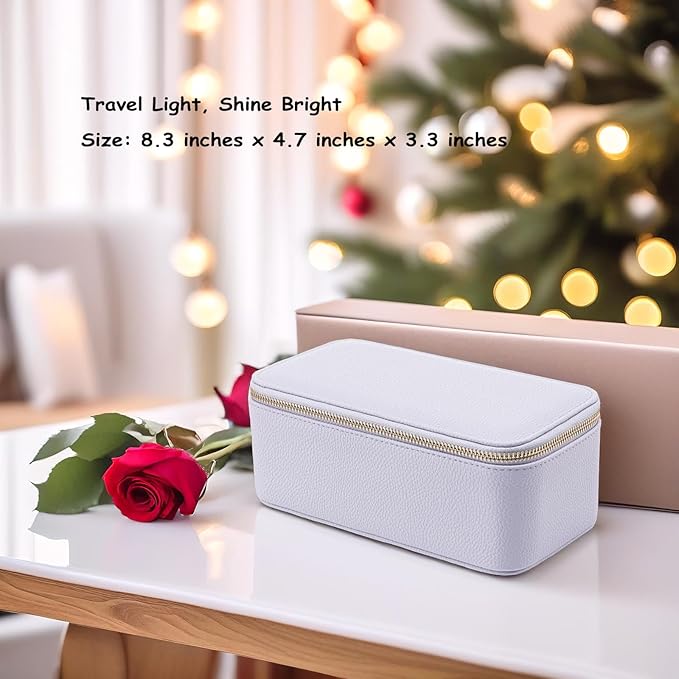 Vlando Travel Jewelry Box Organizer - 12 Small Velvet Zipped Pouches Pockets for Jewelries Necklaces Rings Earrings Sorting Storage, Lilac Purple