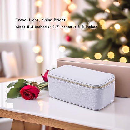 Vlando Travel Jewelry Box Organizer - 12 Small Velvet Zipped Pouches Pockets for Jewelries Necklaces Rings Earrings Sorting Storage, Lilac Purple