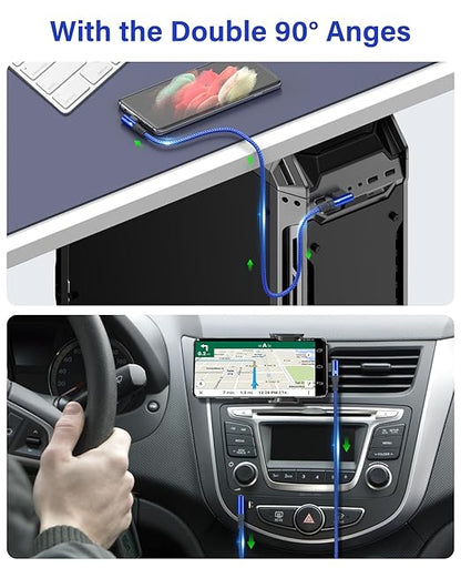 sweguard iPhone 16 Charger USB to Type C Cable 90 Degree [2-Pack,6.6FT] Fast Charging Cord for iPhone 16 15 Pro Max Plus Samsung Galaxy S25 S24 S23 S22 S21 S20 A54 A15 Note Flip LG Pixel Moto