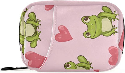 Pink Frog and Love Cute Pill Organizer Weekly Travel Pill Box 7 Day Large Capacity Pill Dispenser Case with 8 Pill Container Daily Pill Box Organizer Vitamin Holder Pill Bottle Organizer Small