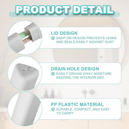 uxcell 4Pcs Travel Toothbrush Case, 8.27 x 1.38 Portable Travel Toothbrush Holder, Plastic Toothpaste Container for Bathroom, Gym, Business Trip, Camping, Gray