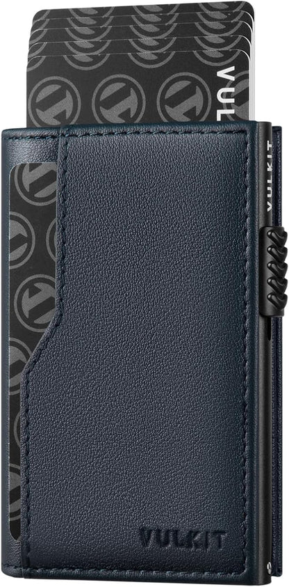 VULKIT Card Holder Wallet with Double ID Windows RFID Blocking Pop Up Wallet Minimalist Design for 12 Cards