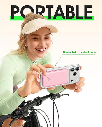 TG90° 5000mAh Portable Charger Built-in AC Wall Plug and Cables, Slim Fast Charging Power Bank, Pocket Size USB C External Battery Pack Compatible with iPhone 17 16 15 14 13 12 Samsung Google iPad