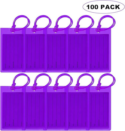 100 Pack Luggage Tags for Suitcases, Airplane Travel Essentials for Flying, International Travel Must Haves, and Luggage Accessories by Sodsay