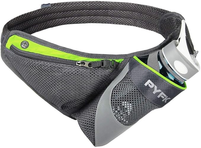 PYFK Running Belt Hydration Waist Pack with Water Bottle Holder for Men Women Waist Pouch Fanny Bag Reflective