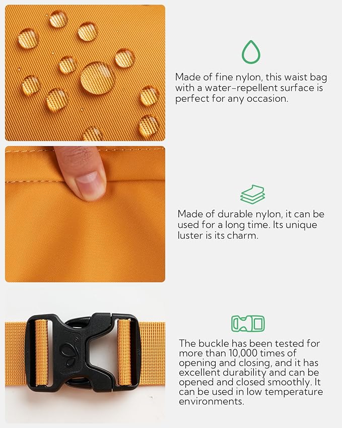 WATERFLY Fanny Pack Waist Packs: Large Crossbody Fanny Packs for Women Men with 5 Zipper Pockets Adjustable Strap Waist Bags Hip Pack for Traveling Cycling Running Hiking-Tan