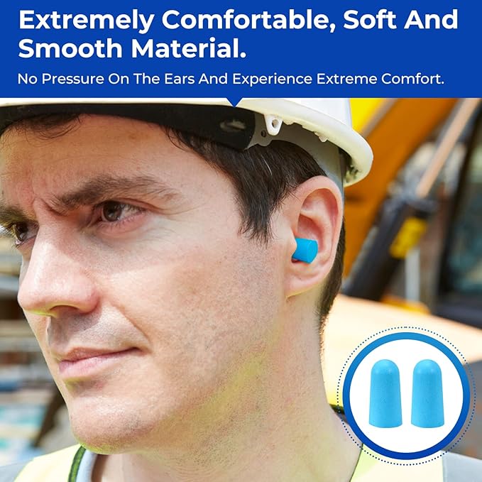 200Pairs Foam Earplugs, 32dB Disposable Noise Reduction Ear Plugs, Hearing Protection Bulk Ear Plugs for Shooting Range, Work, Travel,Concert