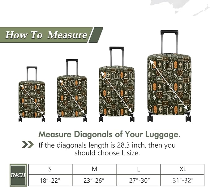 HYPER VENTURE Washable Luggage Cover - Fashion Suitcase Protector Fits 31-32 Inch Luggage (Wilderness Mark, XL)