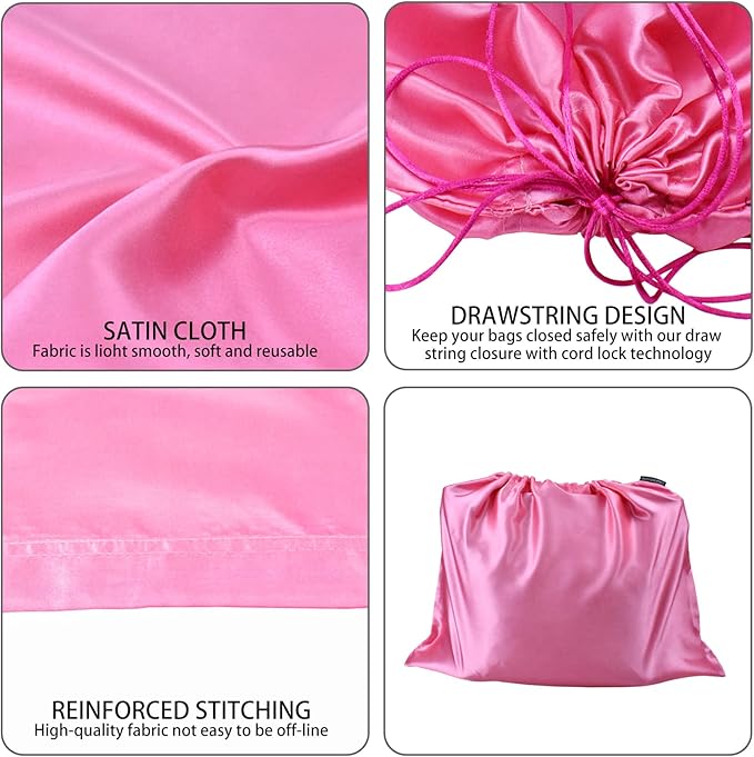 GONGKANGYUAN 6 Pack Dust Bags for Handbags – Silk Drawstring Storage Pouch, Dustproof Travel Organizer for Purses, Shoes & Boots