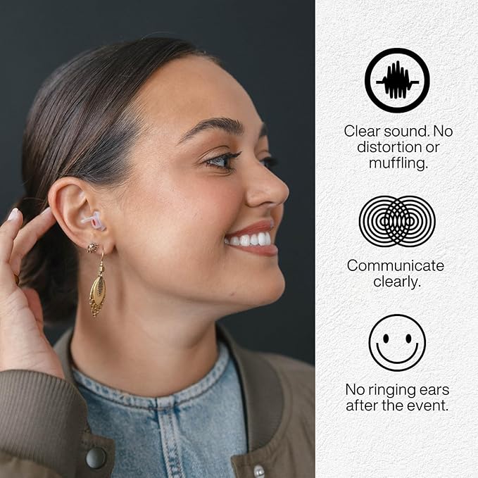 EARPEACE Music - Concert Ear Plugs - Earplugs for Noise Reduction up to 26dB - High Fidelity Ear Plugs for Concerts, Musicians and Live Events - Reusable Earplugs - Includes 3 Filter Sets and Case