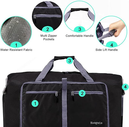 Woogwin Travel Duffel Bag Large Foldable Waterproof Overnight Bag for Beach Swim Bags Pool Sports Gym