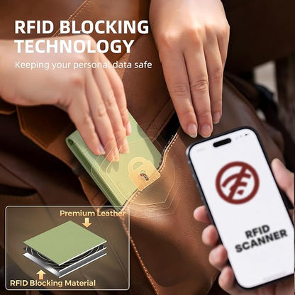 RUNBOX Wallet for Men Slim Rfid Leather 2 ID Window With Gift Box