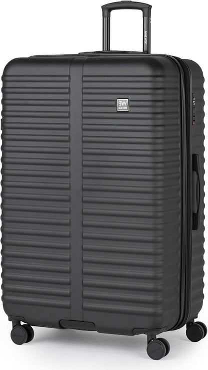 Nine West Suvi 32 Inch Expandable Luggage for Extended Trips & Cruises, Large Hardshell Suitcase with 360° Spinner Wheels, Lightweight Rolling Travel Case Midnight Black