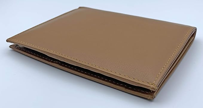 Light Brown RFID Genuine Leather Passport Wallet