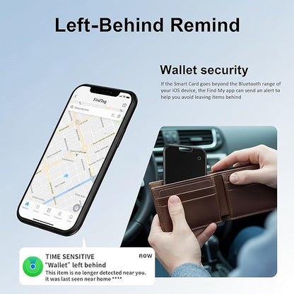 2 Pack Wallet Tracker [Apple MFi Certified] Work with Find My(iOS Only)Rechargeable Ultra Thin Tracking Card Waterproof Smart Air Bluetooth Card Tag Key Finder Item Locator for Passports Purse Luggage