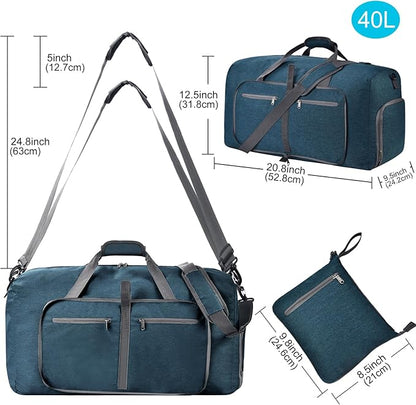 Felipe Varela Duffle Bag with Shoes Compartment and Adjustable Strap,Foldable Travel Duffel Bags for Men Women,Waterproof Duffel Bags