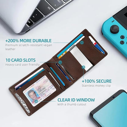 Zitahli Men's Wallets Airtag Holder Slim Rfid Leather with Gift Box