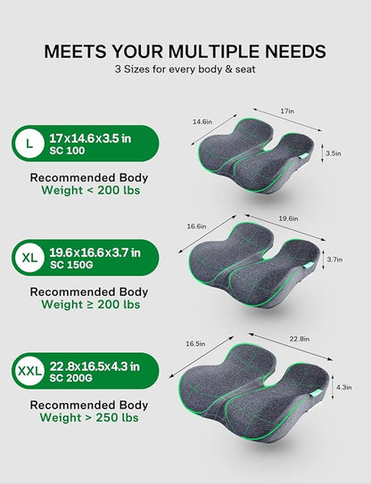 Medisana Seat Cushion, SC 100 Seat Cushions for Office Chairs, Car Seat, Wheelchair - Sciatica & Tailbone & Coccyx Pain Relief Pillow for Driver Sedentary, Christmas White Elephant Gifts for Adults