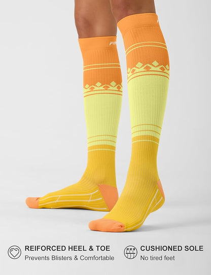 FITRELL 3 Pairs Compression Socks for Women and Men 20-30mmHg-Circulation Support Socks