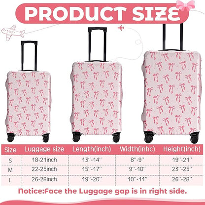Sherr 3 Pieces Travel Luggage Cover Suitcase Protector Anti Scratch Suitcase Washable Baggage Covers (S/medium/l,Pink Bow,Pink)