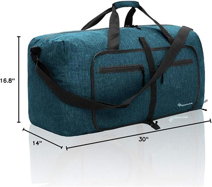 Dimayar 115L Travel Duffle Bag for Men Women - Foldable Duffel Bag with Shoes Compartment - Overnight Bags Waterproof & Tear Resistant(Green)