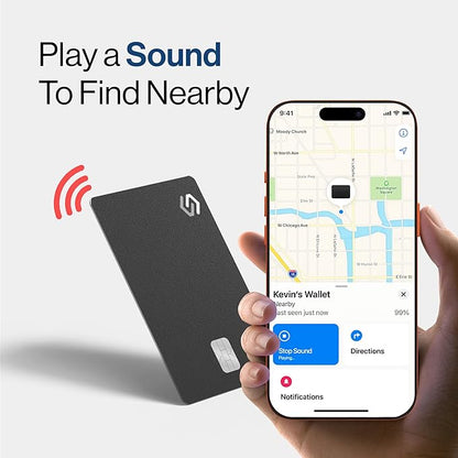 SPOTMINDERS Apple MFi Certified Credit Card Wallet Tracker PRO (iOS Only) Works with Apple Find My Tracking Card for Wallet Rechargeable Tag IP68 0.07in Slim iPhone Item Finder for Luggage Tags Purse