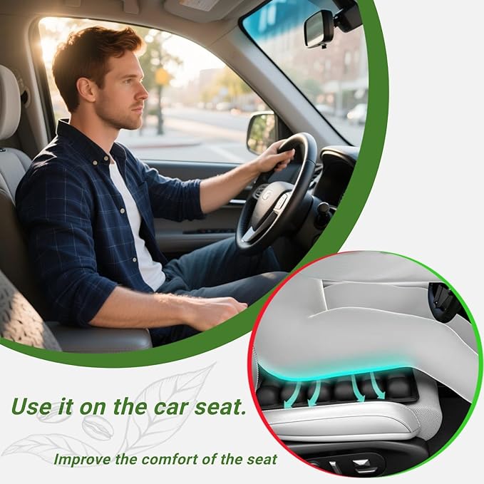 Portable seat Cushion Comfortable Inflatable seat Cushion Suitable for Office Chairs Long Drives Flights Long Trips or Wheelchair use Improve The Comfort of Sitting Posture Black