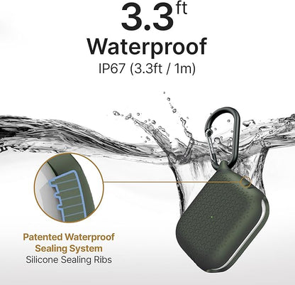 Catalyst Waterproof Case for AirPods Pro 2nd Generation and AirPods Pro 1st Generation - Wireless and USB-C Charging Compatible, One Piece Design, High Drop Protection Case with Carabiner