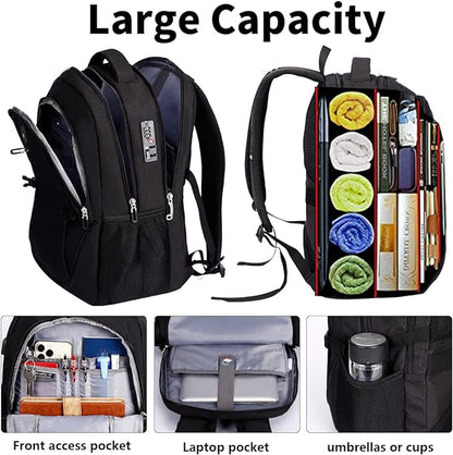 SHRRADOO Anti Theft Laptop Backpack Travel Backpacks with usb Charging Port for Women Men High School College Backpack Computer Bag Fits 17 Inch Laptop,Grey