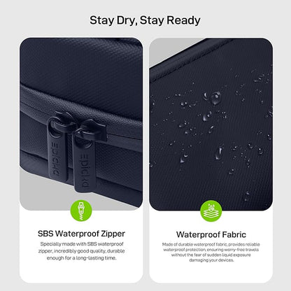 EPICKA Electronics Organizer Travel Case - Cable Organizer Bag for Travel Accessories, Tech Pouch for Cords, Charger, Adapter, Cables, Power Bank, Waterproof Storage Bag with Luggage Strap, Navy